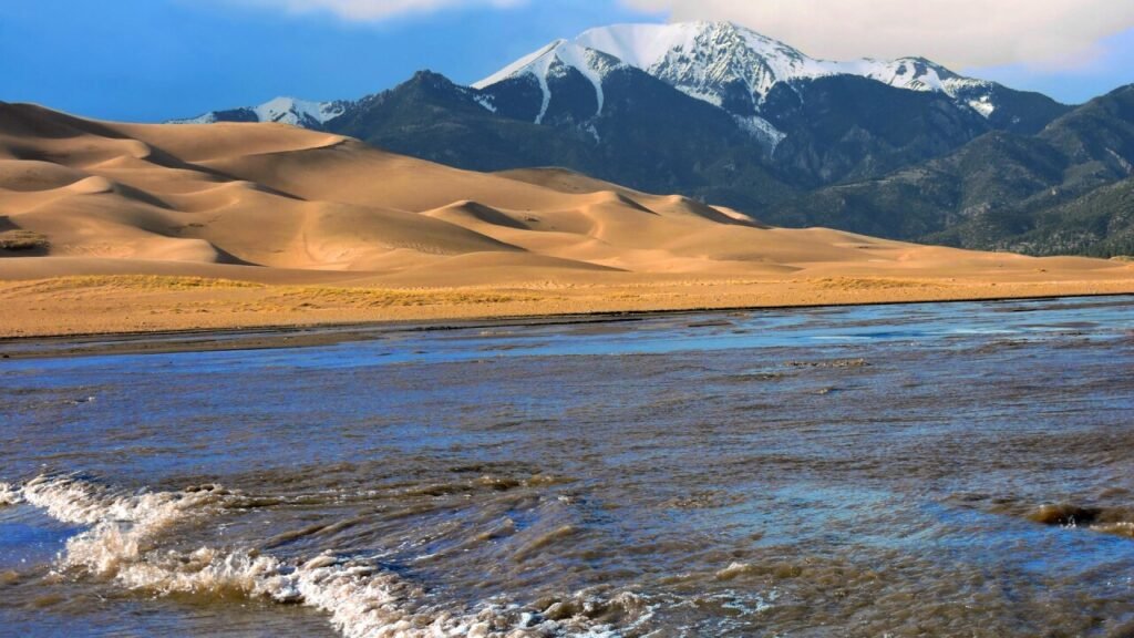 Snowboarding at Great Sand Dunes